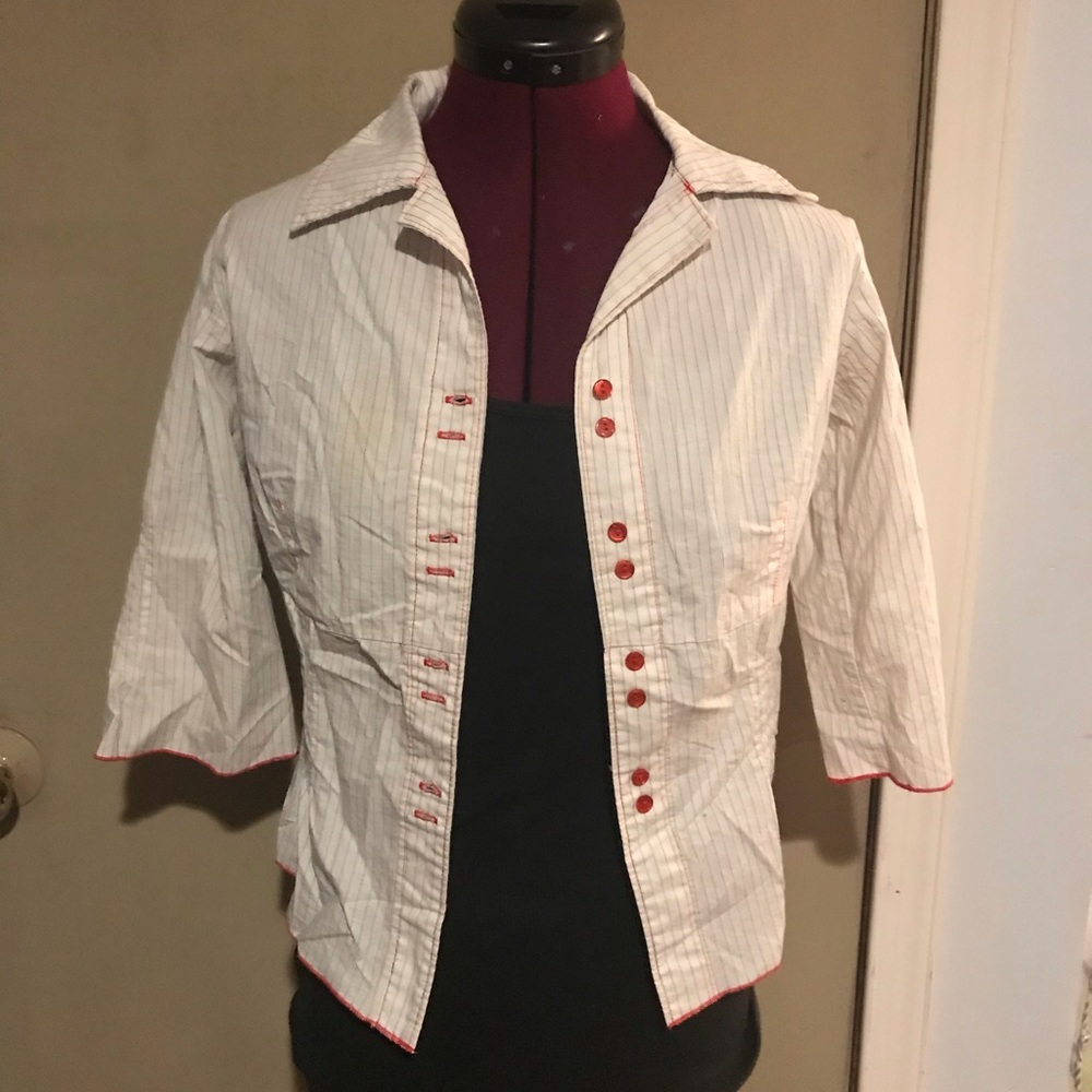 Striped button up. - Picture 2 of 4